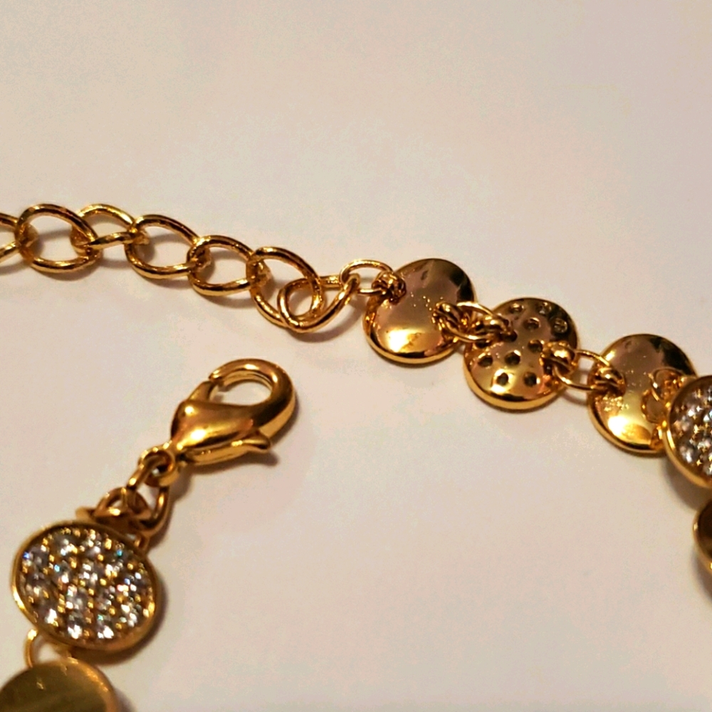 🔴 🆓️ FREE* Y2K Gold-Toned Rhinestone Bracelet 🔴 - Picture 6 of 7